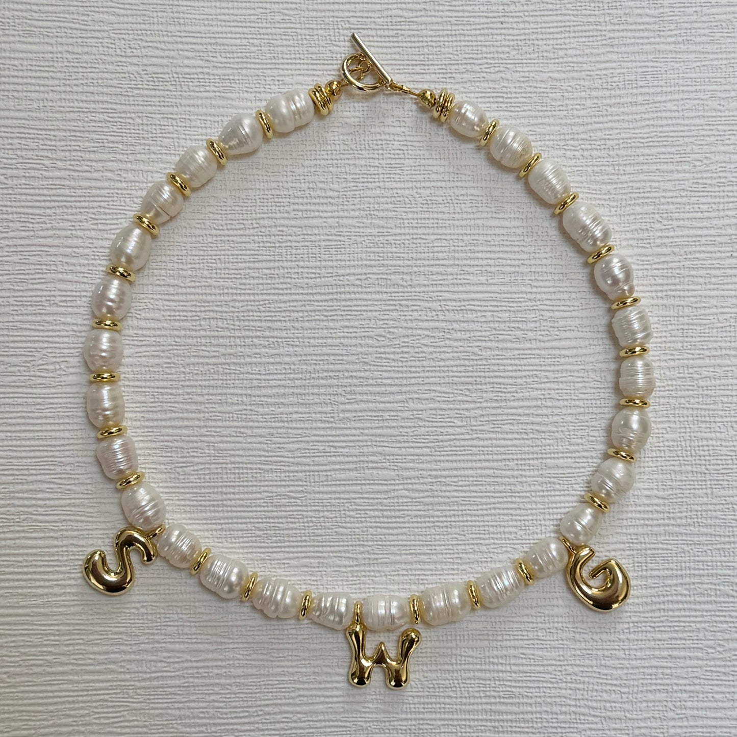 Chunky Pearl Initial Necklace