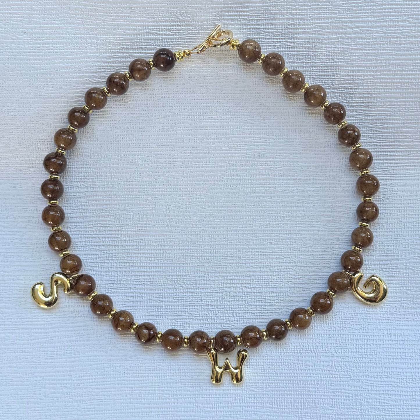 Brown Persian Initial Necklace